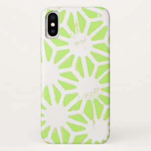 Lime green geometric pattern iPhone x case