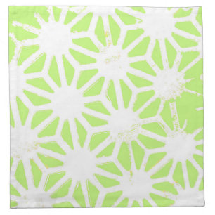 Lime green geometric pattern cloth napkin