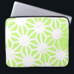 Lime green geometric pattern laptop sleeve<br><div class="desc">Lime green and white geometric pattern</div>