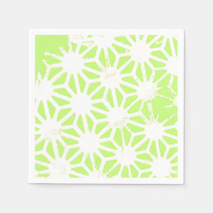 Lime green geometric pattern napkins