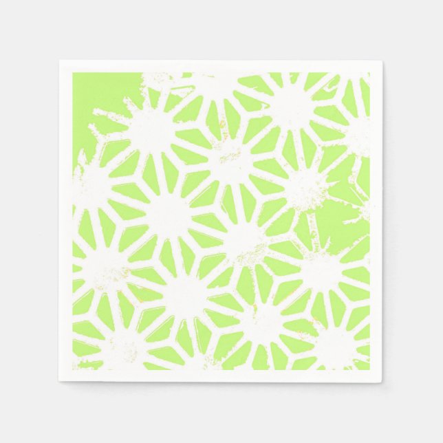 Lime green geometric pattern napkins (Front)