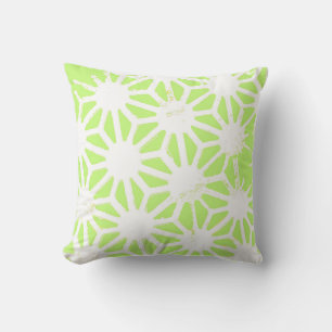 Lime green geometric pattern throw pillow