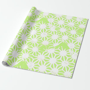Lime green geometric pattern wrapping paper