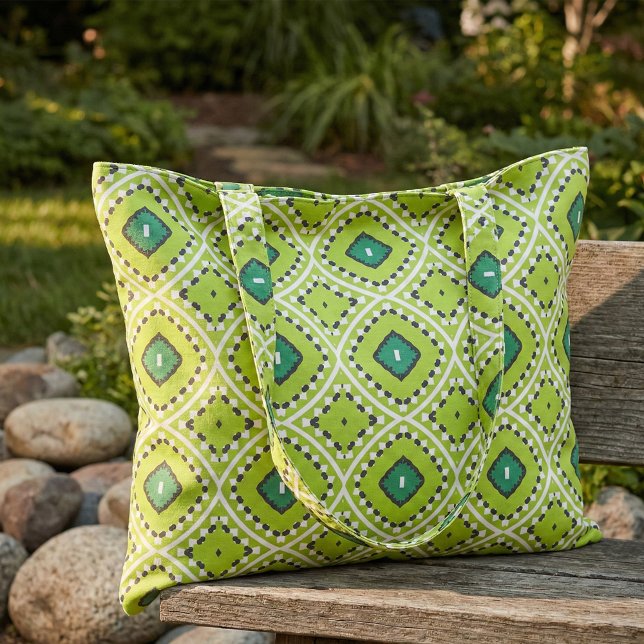 Lime Green Geometric Tribal Aztec Boho Pattern Fabric (Creator Uploaded)