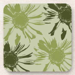 Lime Green Gerbera Flowers Coaster