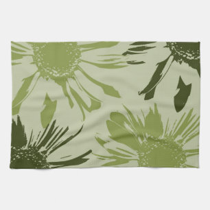 Lime Green Gerbera Flowers Towel