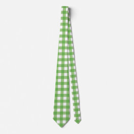 Lime Green Gingham in Crisp White and Lime Neck Tie