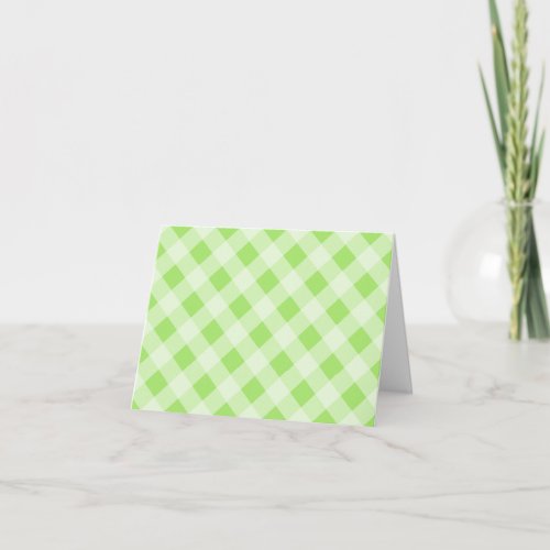 Lime Green Gingham Thank You Card