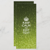 Lime Green Glamour Keep Calm Saying (Front/Back)