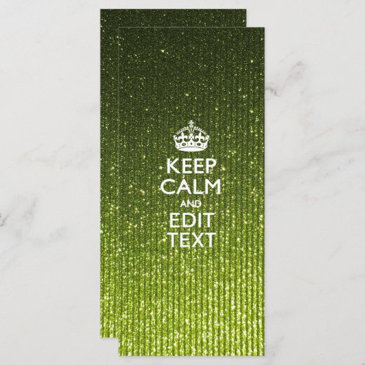 Lime Green Glamour Keep Calm Saying (Front/Back)