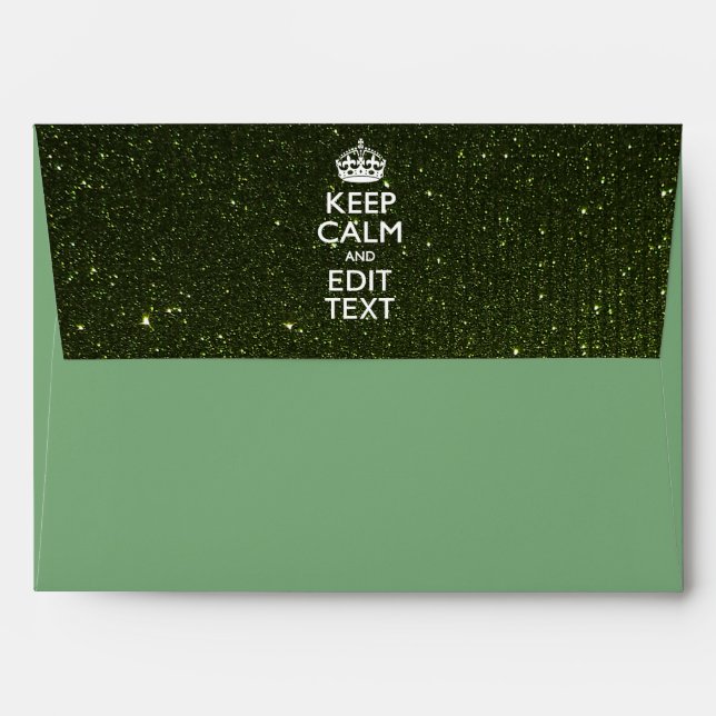 Lime Green Glamour Keep Calm Saying Envelope (Back (Top Flap))
