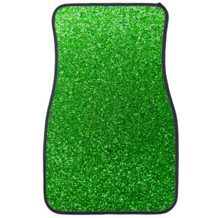 Lime green glitter car mat