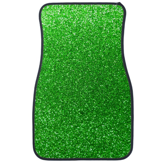 Lime green glitter car mat (Front)