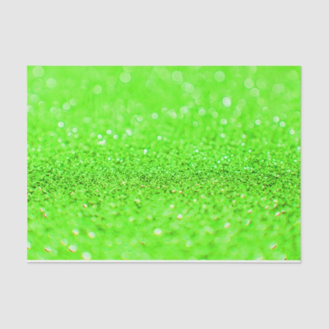 Lime Green Glitter Design  Tissue Paper (Front)