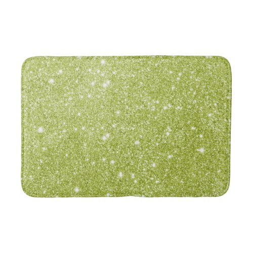 Lime Green Glitter Sparkles Bath Mat