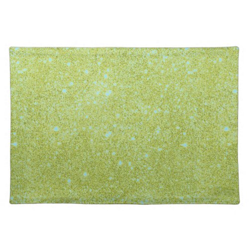 Lime Green Glitter Sparkles Cloth Placemat