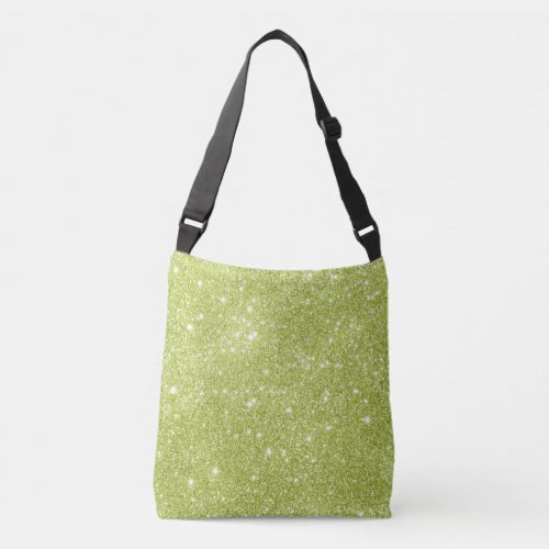 Lime Green Glitter Sparkles Crossbody Bag