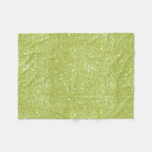 Lime Green Glitter Sparkles Fleece Blanket