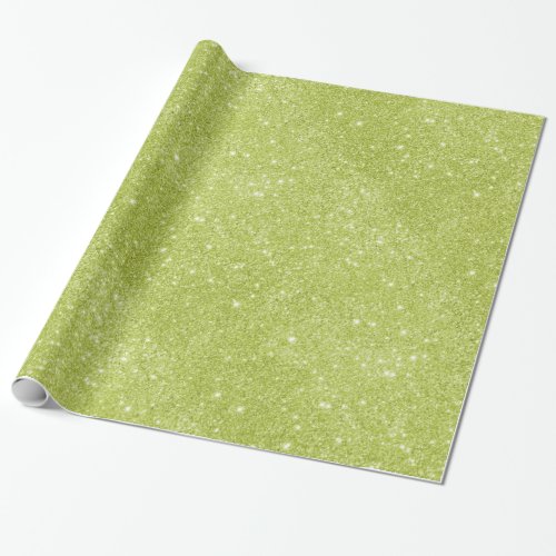 Lime Green Glitter Sparkles Wrapping Paper