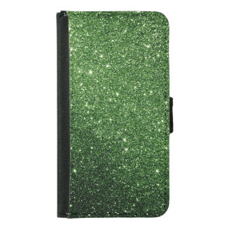 Lime Green Glitter Style Samsung Galaxy S5 Wallet Case