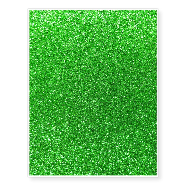 Lime green glitter temporary tattoos (Front)