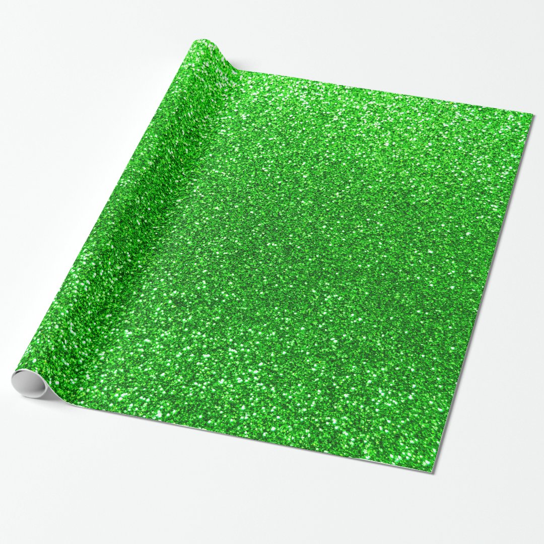 Lime green glitter wrapping paper Zazzle