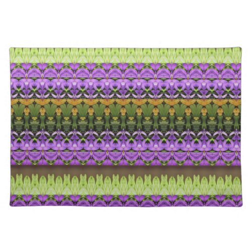 Lime Green Gold and Purple Cloth Placemat