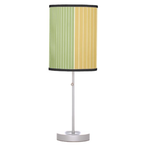 Lime Green Golden Stripes Table Lamp