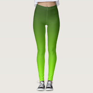 Lime Green Gradient Fresh Ombre Athletic Yoga  Leggings