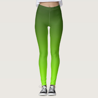 Lime Green Gradient Fresh Ombre Athletic Yoga Leggings