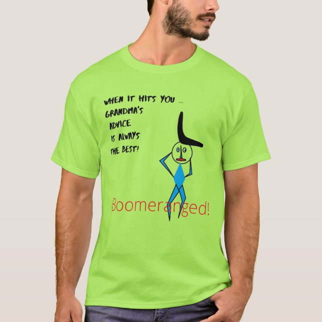 Lime Green - Grandma's Advice Boomeranged T-Shirt (Front)