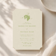Lime Green Grape Vineyard Wedding Invitation