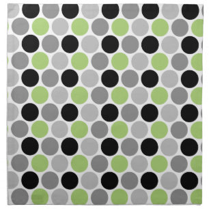 Lime Green Gray Black Retro Circles Napkins