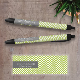 Lime Green & Gray Gender Neutral Baby Shower Suite Pen
