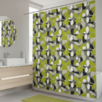 Lime Green Gray mid-Century Modern Print