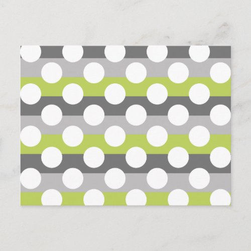 Lime Green Gray White Modern Polka Dot Pattern Postcard