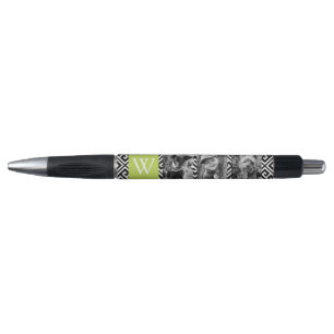 Lime Green Greek Key Photo Collage Pen