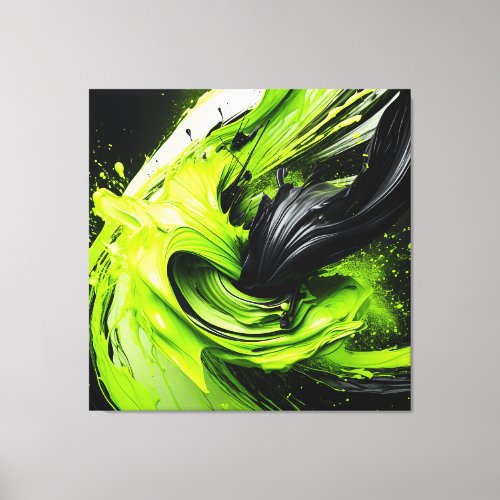 Lime Green  Grey Canvas Print