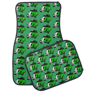 Lime Green Grunge Classic Car Floor Mat