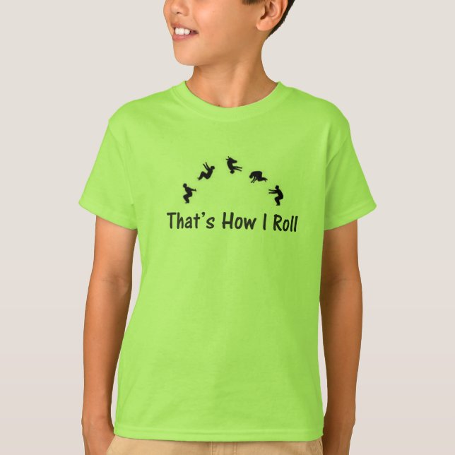 Lime Green Gymnatics Parkour Tumbling  T-shirt (Front)