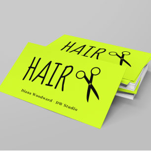Lime Green Hairdressers Business Card