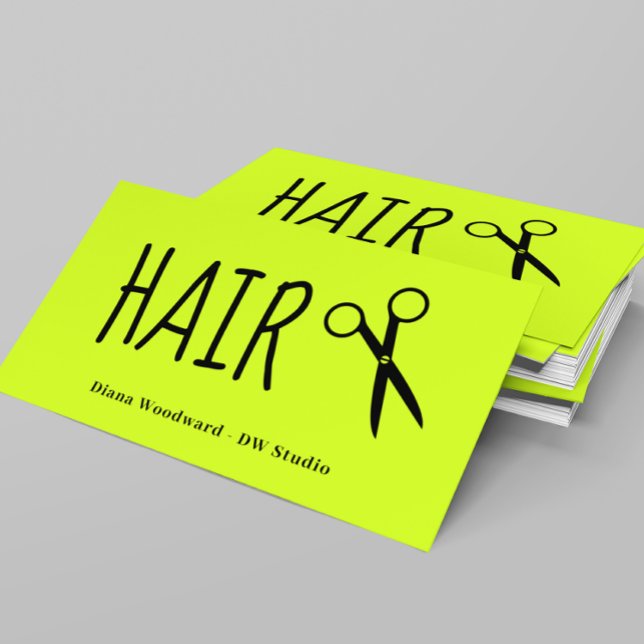 Lime Green Hairdressers Business Card (Creator Uploaded)