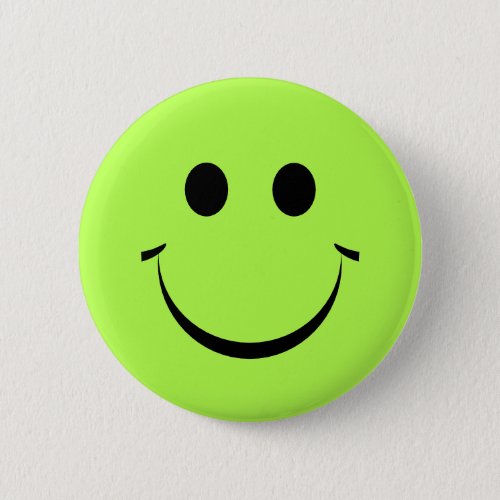 Lime Green Happy Face Button