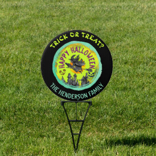 Lime green Happy Halloween custom Sign