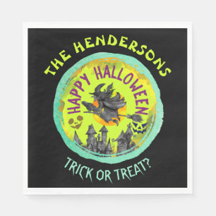 Lime green Happy Halloween Napkins