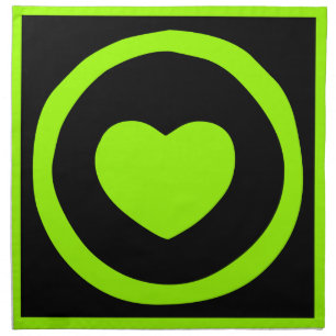 Lime Green Heart Cloth Napkins