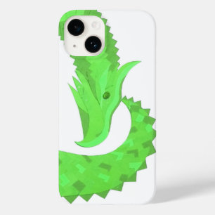 Lime green heart dragon on white Case-Mate iPhone 14 case