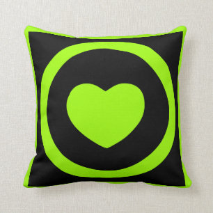Lime Green Hearts Pillow