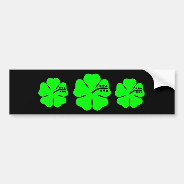 Lime green hibiscus flower bumper stickers