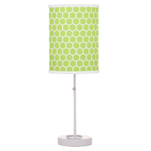 Lime Green Honeycomb Pattern Table Lamp